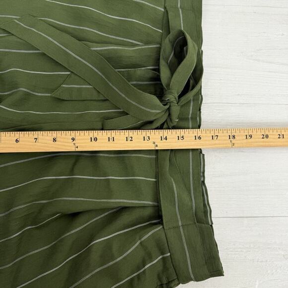NWT Vince Belted Stripe Wide Leg Pants Trousers Plus Size 1X Green Pull On $345 - Picture 13 of 16